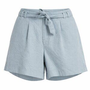 Banana Republic Short Women's Tie Waist Sz 8 Chambray Blue Lightweight Tailored